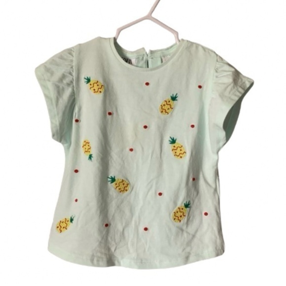 NWT. ZARA Baby Pineapple Print Mint Green T-Shirt